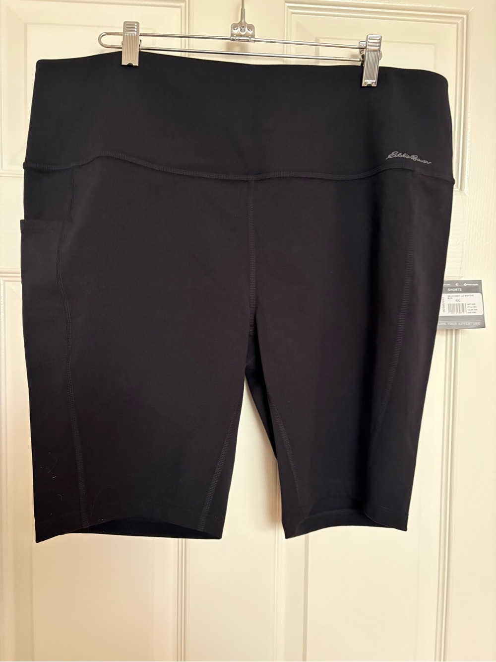 Eddie Bauer Black High-Waist Bike Shorts with Side Pocket